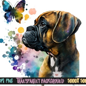 Boxer puppy png, boxer puppy for boxer mom watercolor sublimation digital Download, dog Sublimation design, png for sublimation designs