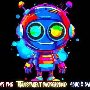 Robot png for kid sublimation designs, kid png design for shirts, girls png designs,boys png design, cartoon png,girl dinosaur png design