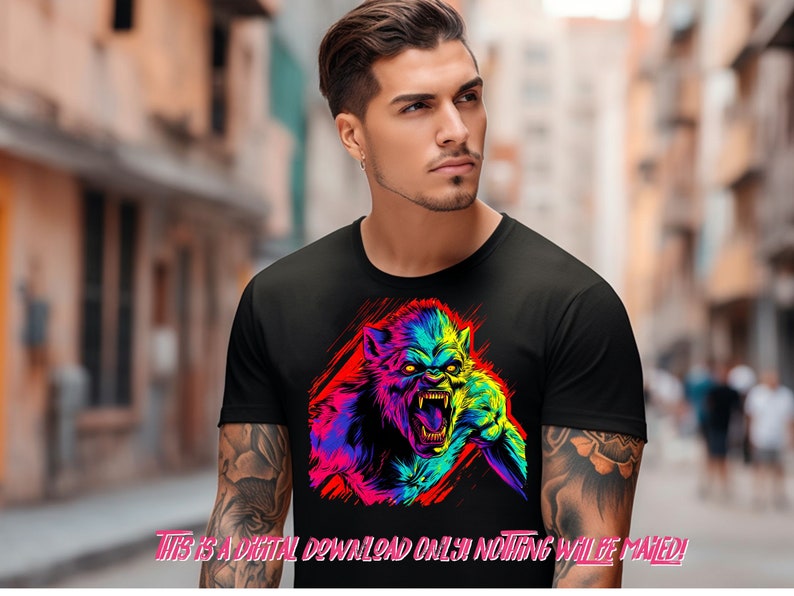 Colorful Werewolf PNG, Urban Streetwear Design (digital Download) - Etsy