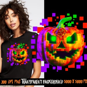 Halloween DTF designs, 8 Bit Pumpkin PNG for Sublimation, sublimate designs, pumpkin, 80s designs, fall designs, halloween designs
