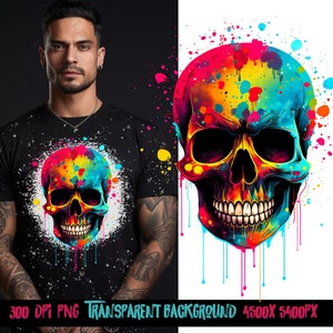 Colorful png for t-shirts and sublimate designs, graffiti png, urban design, png for men, abstract png, Hip hop skull - t shirt designs, png