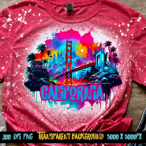 Californie Golden Gate Bridge Graffiti png pour un design png coloré. PNG pour chemise, motifs par sublimation pour design urbain et streetwear png thumbnail