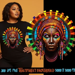 African queen png for t-shirt designs as well as DTF and sublimation,  Instant Download