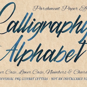 Letras caligráficas para arte digital, diseños de sublimación, invitaciones de boda, letras imprimibles hechas con fuente caligráfica