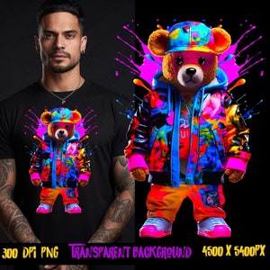 Dtf png Teddy Bear, png, dla projektów dtf. Projekty koszulek, hip hop png, projektanci koszulek, sublimacja projektów - Thrifty Creators