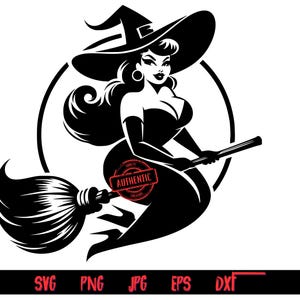 Kurvige Hexe 7, SVG-Bundle, enthält PNG-, SVG-, DXF-, EPS- und Jpg-Dateien, Halloween-Designs, Hexensvp, Thrifty Ersteller Exklusiv, PNG-Dateien