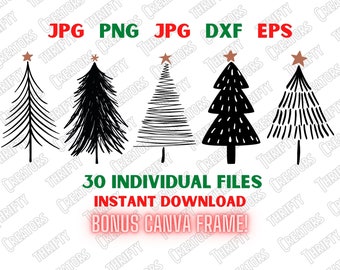 Christmas Tree Svg Bundle, Christmas Svg, Christmas Tree Svg, Christmas Clipart, Christmas Tree Png, Christmas Digital,Cricut,Silhouette,Dxf