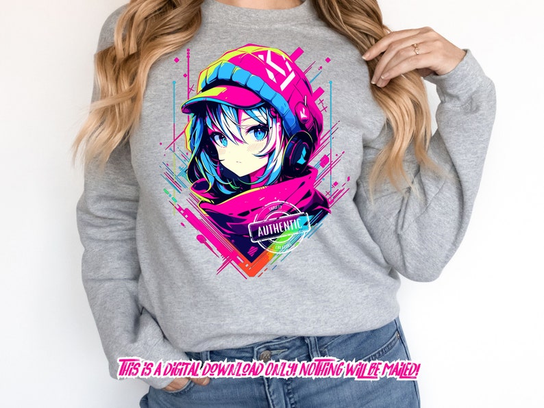Anime transparent png file Streetwear shirt Mashup for direct to film, print on demand, sublimation designs.Design anime, japanese anime png.  Copyright Thrifty Creators