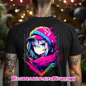 Anime transparent png file Streetwear shirt Mashup for direct to film, print on demand, sublimation designs.Design anime, japanese anime png.  Copyright Thrifty Creators