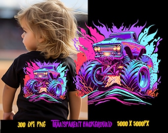 Monster Truck PNG, Kids Sublimation Design