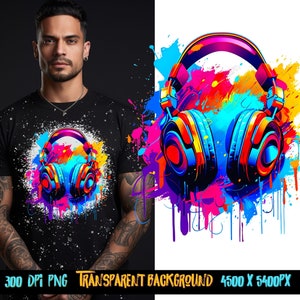 Colorful Headphones, Hip Hop png, png design, Png for shirt, sublimate designs, hiphop, streetwear, dtf designs, hoodie designs, dtf png
