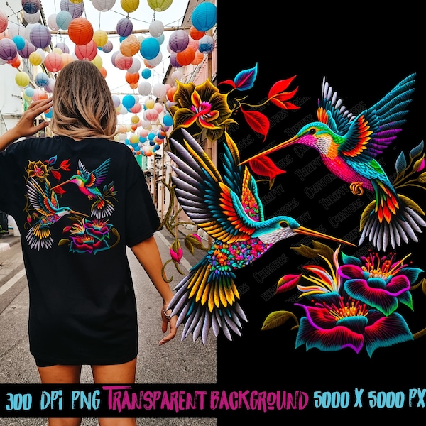 Embroidery Effect Hummingbird dtf designs for shirt, sublimate designs for shirt, sublimation png for shirt, t shirt designs