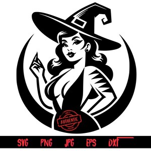 Kurvige Hexe 1, SVG-Bundle enthält PNG-, SVG-, DXF-, EPS- und Jpg-Dateien, Halloween-Designs, Hexensvp, Thrifty Ersteller Exklusiv, PNG-Dateien