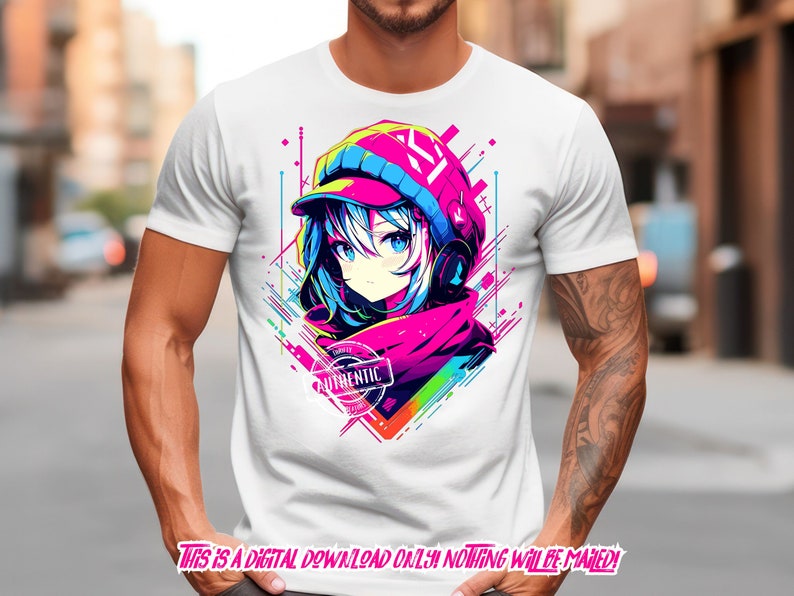 Anime transparent png file Streetwear shirt Mashup for direct to film, print on demand, sublimation designs.Design anime, japanese anime png.  Copyright Thrifty Creators