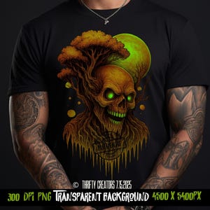 Nature Skull Neon Moon, sublimation designs, DTF png, dtf designs, graffiti png, urban design, png for men, abstract png, hip hop png