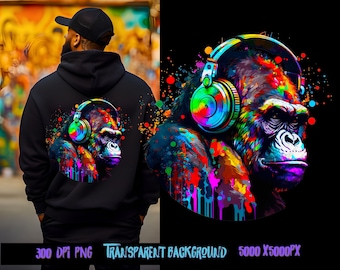 Ape with Headphones, Hip Hop png, png design, Png for shirt, sublimate designs, hiphop, streetwear, dtf designs, hoodie designs, dtf png