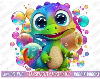 Cartoon Dinosaur PNG, Kids Sublimation Design (Digital Download)