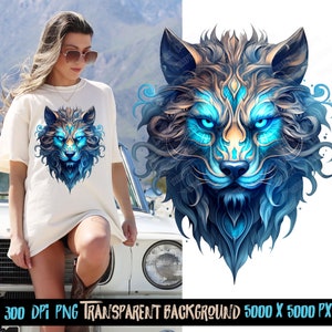 Lobo azul png, designs de sublimação, designs de camisetas, designs de moletons, design de impressão dtg, design tribal png, arte de lobo para impressão, designs dtf