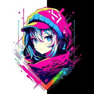 Anime transparent png file Streetwear shirt Mashup for direct to film, print on demand, sublimation designs.Design anime, japanese anime png.  Copyright Thrifty Creators