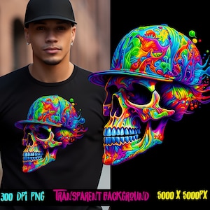 Hip hop skull Colorful png for t-shirts and sublimate designs, graffiti png, urban design, png for men, abstract png, - t shirt designs, png