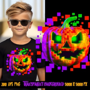8 Bit Pumpkin, Jack o lantern, pumpkin png, retro halloween png, halloween sublimation, spooky vibes png, shirt designs, hoodie designs, png