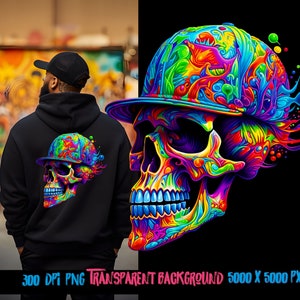 Graffiti-Schädel Premium-Grafik, Streetwear-Designs, urbane Streetwear-PNG, urbane Designs, Shirt-Designs, badass, Grafik-T-Shirts