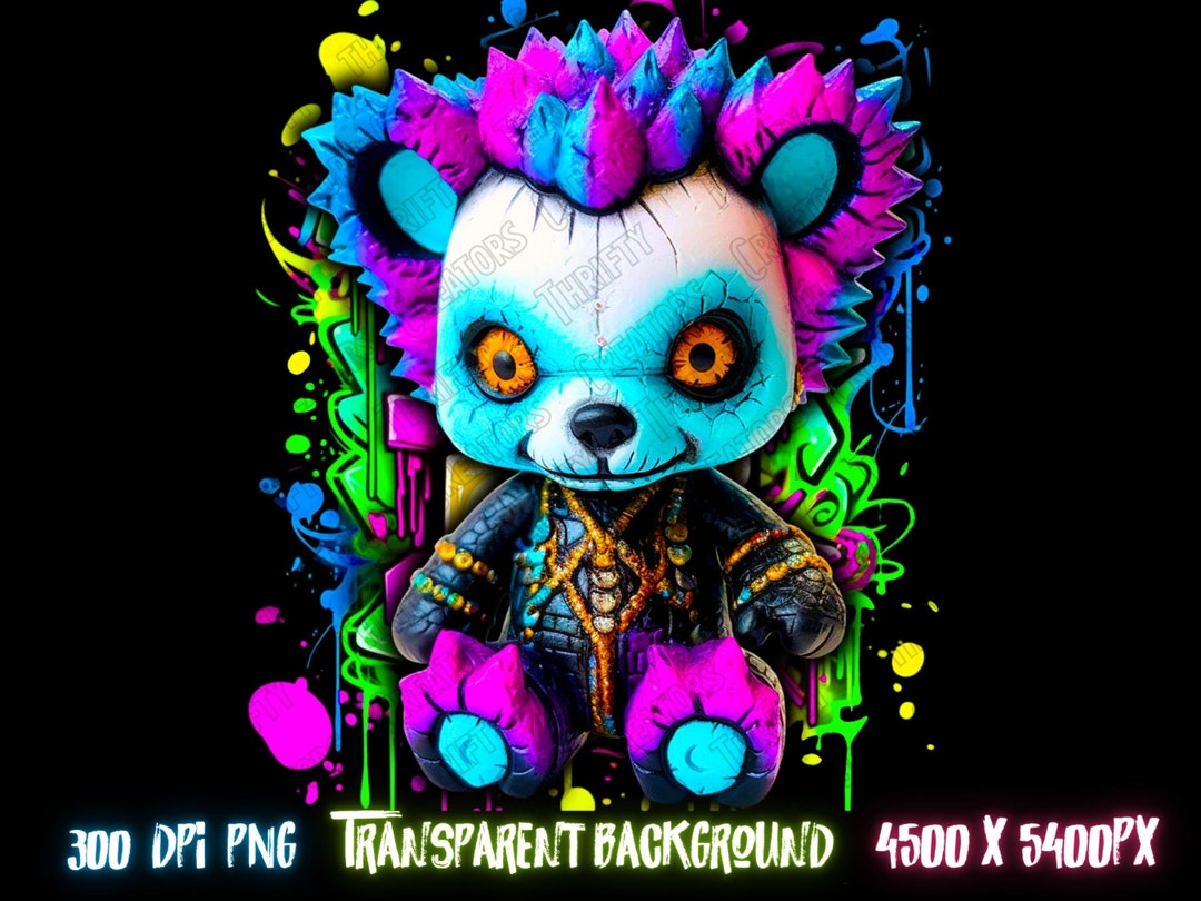 Teddy Bear Png for Colorful Png Design. Graffiti Art for - Etsy