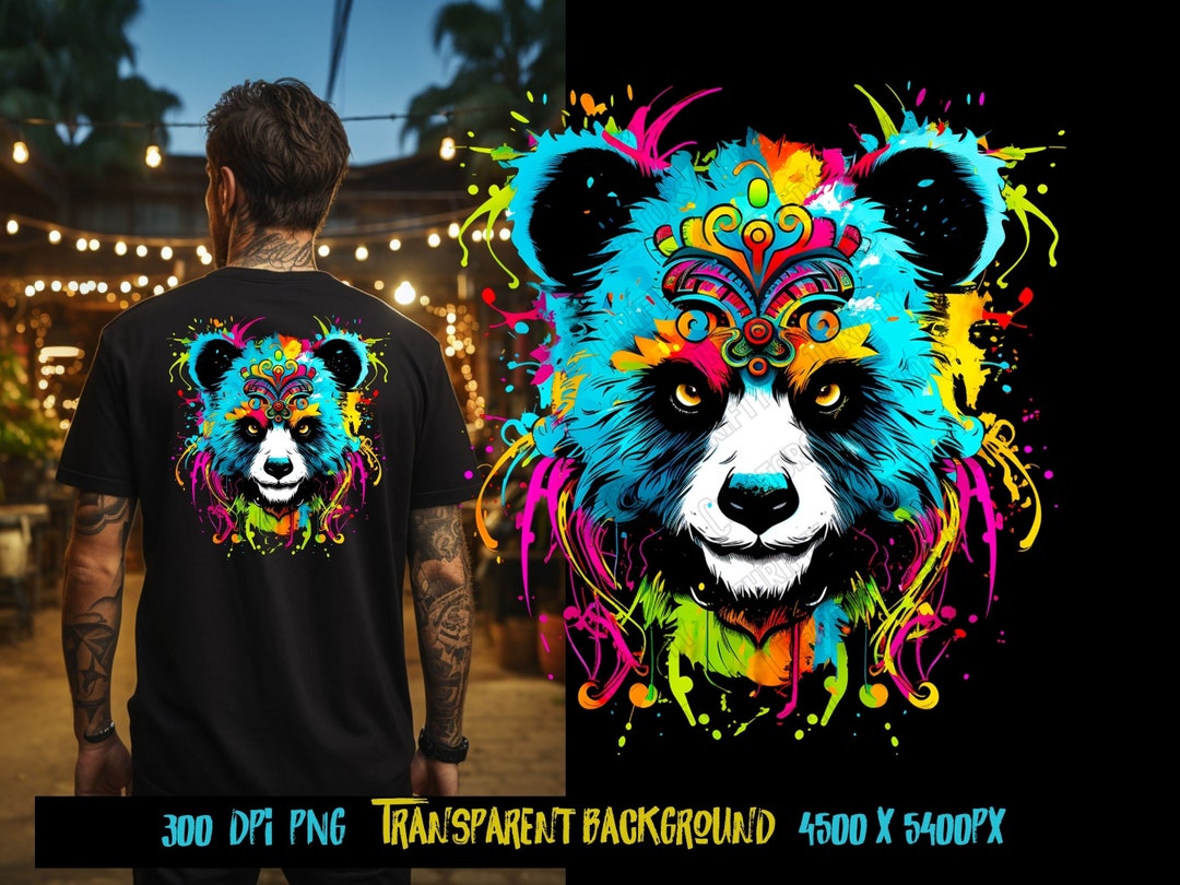 Panda Bear Png for Colorful Png Design. Png for Shirt, Sublimation ...