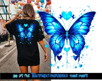Butterfly png for t-shirt designs, Dtf Png, png for shirt, Blue Png designs, Png for sublimate, shirt designs, colorful png,Thrifty Creators