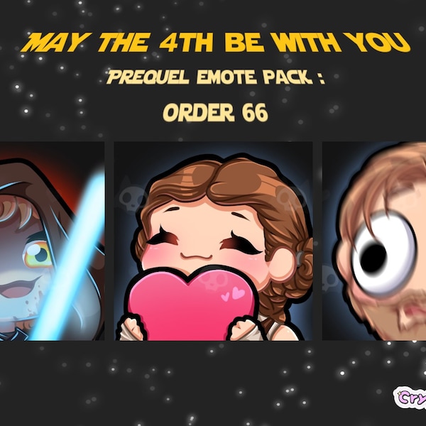 Star Wars Emotes | May the 4th Twitch Emotes |  Twitch Emotes | Ankakin padme obi wan Twitch Emotes | Streamer Graphics | Discord emotes