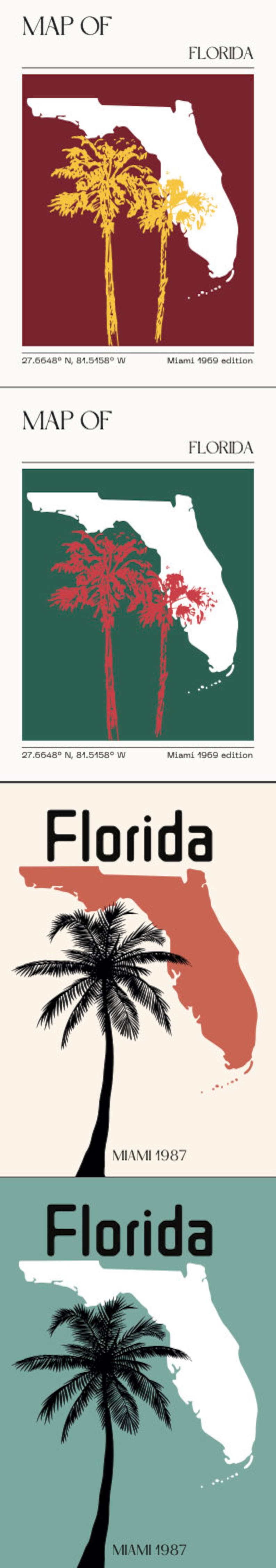 Florida Map Art Set of 22 Florida - Il 794xN.5675785458 65oe 