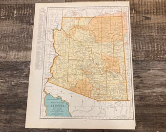 The state of Arizona and Alabama on page from a 1949 Atlas.