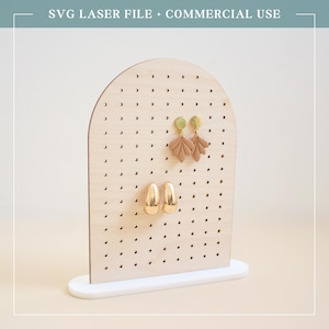 Arch Earring Stand SVG Digital File: Jewelry Display Laser Cut File for Glowforge