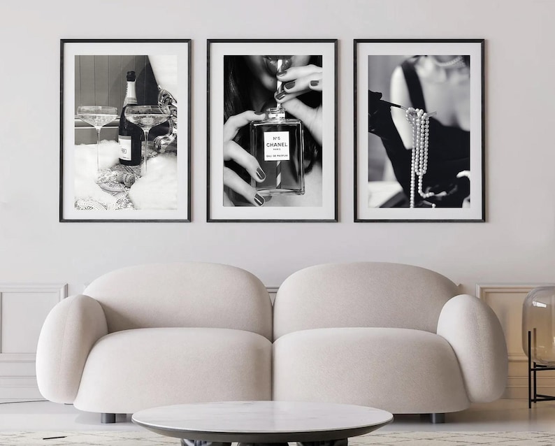 Vintage Fashion Print: Black and White Pearls Photo (Digital Download) image 9