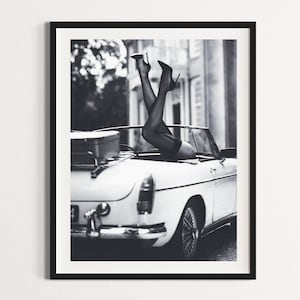 Vintage Car Fashion Print: Heels & Stockings - Luxury Wall Art (Digital Download)