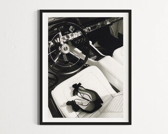 Vintage car print, vintage aesthetic, vintage car poster, black and white vintage print, vintage fashion print, fashion poster, digital