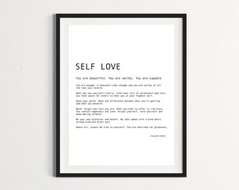 Self Love Quote Print: Inspirational Wall Art (Digital Download)