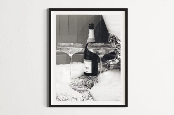 B&W Champagne Bubble Bath poster