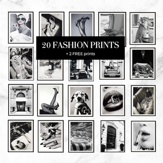 Set of 20 Fashion Prints + 2 FREE Bonus Prints