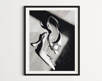 Black and White Heels Fashion Poster: Luxury Fashion Print (Digital Download)