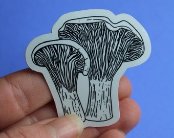 Pilz Sticker - schwarz weiß - Line Art - detailreich