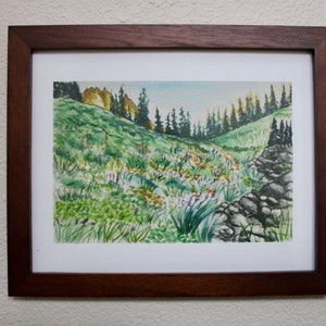 Watercolor Print - 8x10&quot; - Alpine Meadow  - unframed