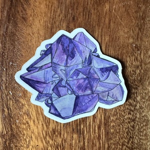 Amethyst Mineral Sticker - February Birthstone