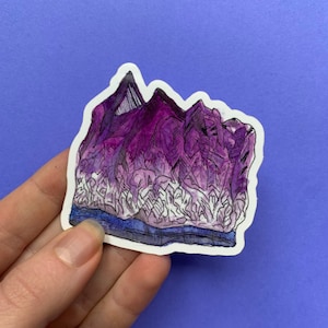 Amethyst Crystal Sticker - Watercolor Crystal Vinyl Sticker