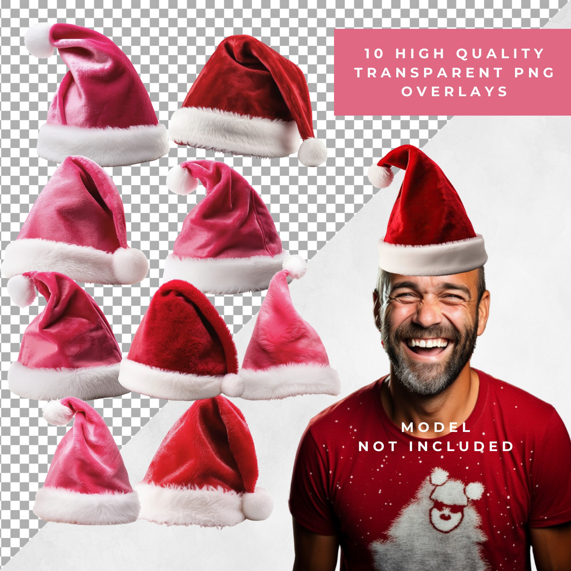 Christmas Santa Hats Overlays | Santa Claus Hats | Commercial Use ...