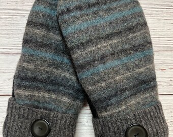 Women's felted wool mittens