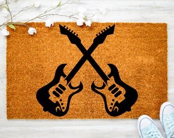 Custom Electronic Guitar Doormat, Custom Doormat, Jesus Custom Doormat, Porch Decor, Housewarming Gift Doormat, Funny Doormat, Funny Doormat