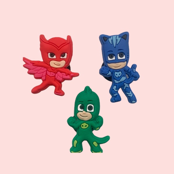 PJ Masks Cartoon Shoe Charms Set of 3