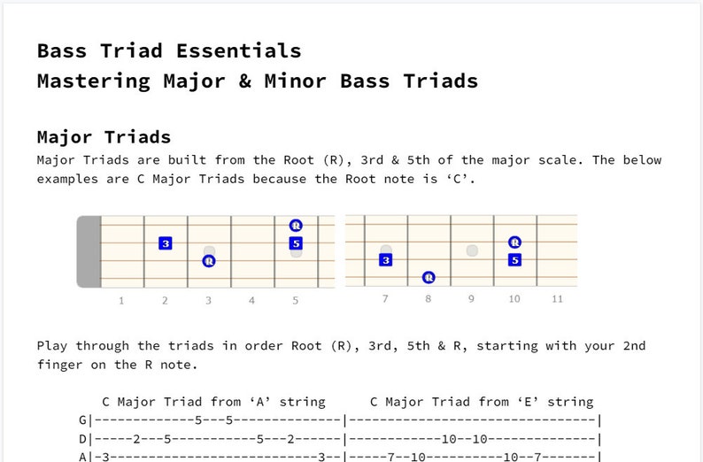 Bass Triad Essentials - Mastering Major & Minor Bass Triads - Bass ...