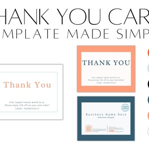 Small Business Thank You Card Template,Business Thank You Card Editable,Small Business Branding,Small Business Package Insert Card,Editable